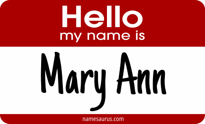 Hello my name is Mary Ann png download
